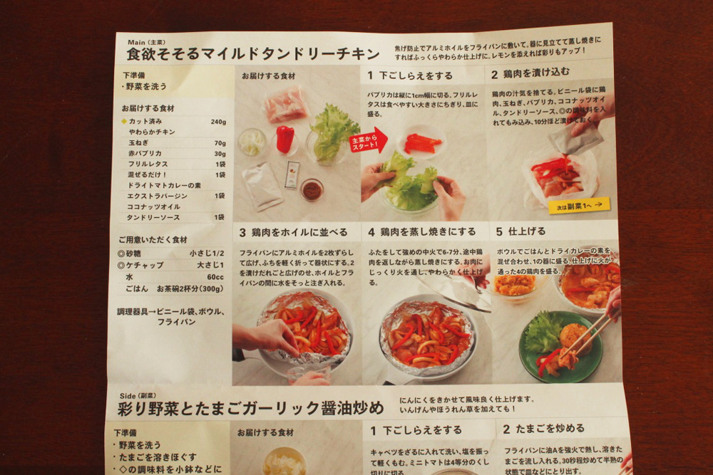 料理キット説明書