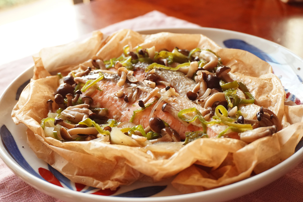 バター塩であじわう!鮭の包み焼き